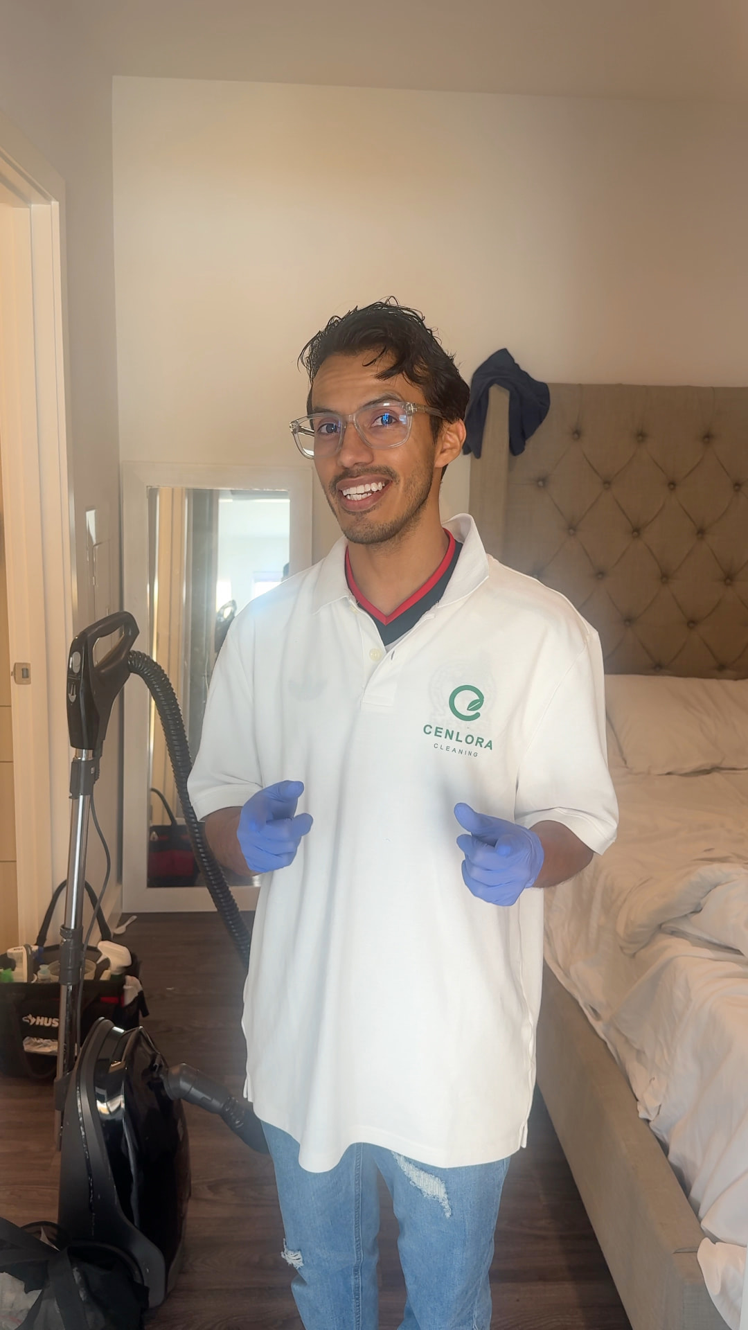 Portrait of a smiling Cenlora cleaner in uniform